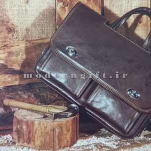 کیف اداری چرم دو جیب قفل دار